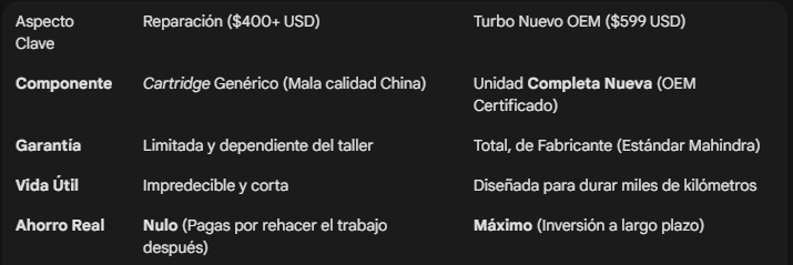 La Única Fobia que Debes Tener es a Pagar de Más: Por qué no es buen negocio hacer la reparacion del Turbo Mahindra? 2 turbo mahindra